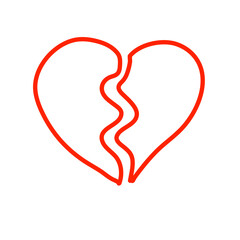 broken heart shaped symbols
