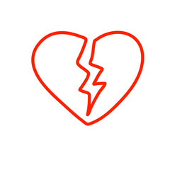 broken heart shaped symbols
