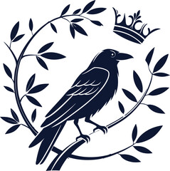 Bird silhouette and crown combination log