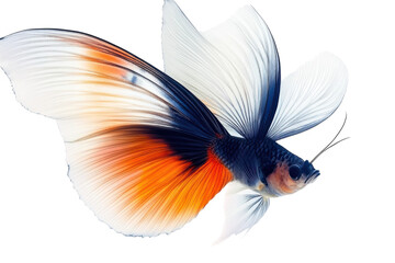 Colorful fish with vibrant fins swimming gracefully in clear water