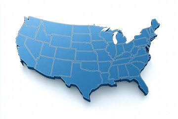 Blue map of the United States