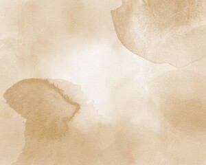 Soft watercolor texture in warm beige and sepia tones, resembling aged paper. Hand painted artistic background with subtle gradients and organic flow. Ideal for vintage designs, creative projects © Viktoriia