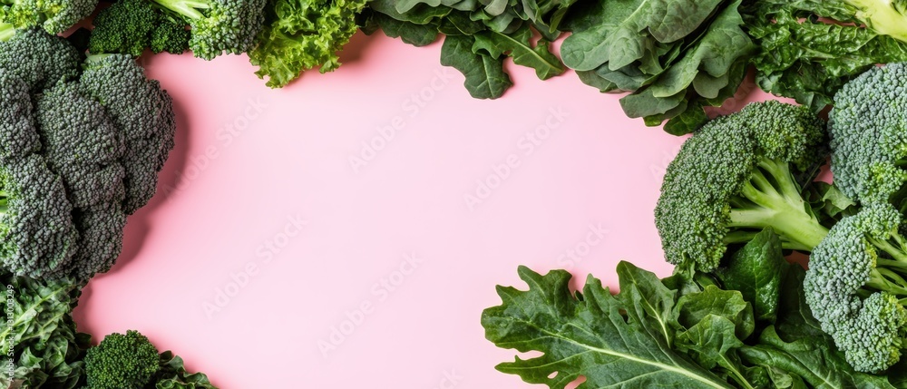 Poster abundant cluster of broccoli showcasing its green florets in a repetitive pattern for a visually str