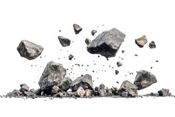 Gray Rocks Falling Dramatic Impact Powerful Nature