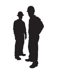 Construction Laborer Silhouette, Construction Worker Silhouette Vector. High-Quality Silhouette Vector