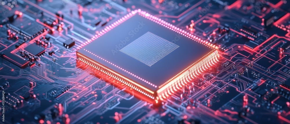 Aufkleber central processing unit (cpu) on circuit board showcasing advanced technology and intricate electron