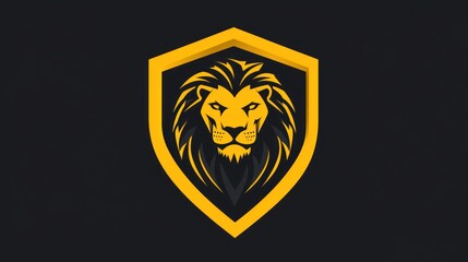 Lion shield logo design, abstract graphic, digital art, illustration, graphic art for protection
