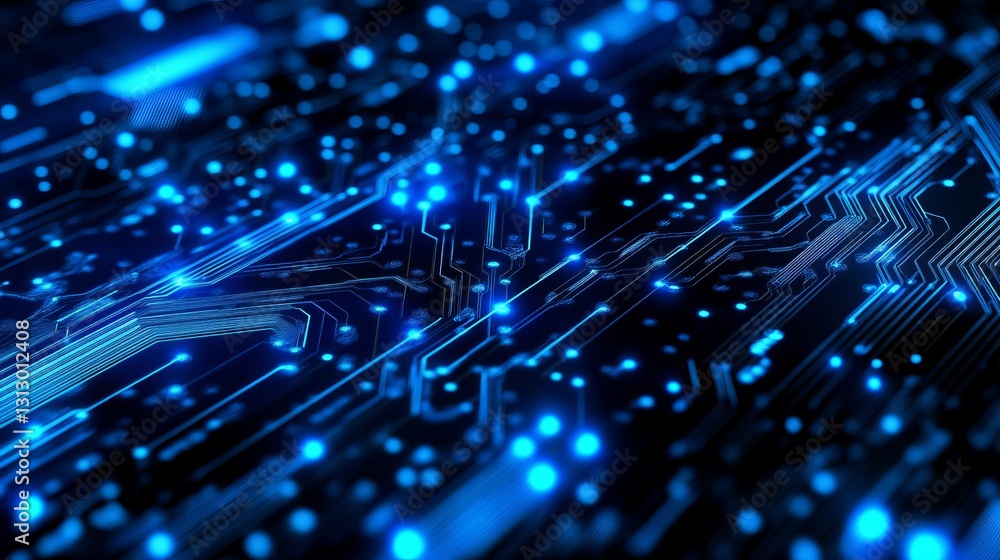 Poster abstract blue circuit board technology background digital network innovation modern futuristic desig