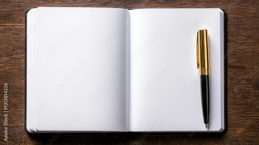 Poster a pen sits on a sheet of paper in an open book