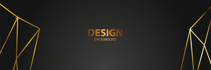 Gold geometric design, dark background, banner, website