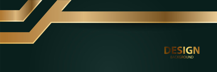 Obraz premium Gold geometric design on dark green background