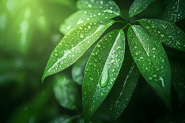 Fototapeta premium The vitality of new shoots in the soil after rain