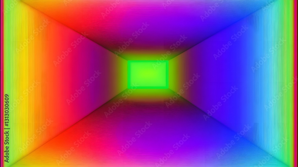 Poster vibrant rainbow gradient cube abstract background