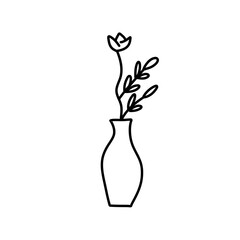 Flower in vase doodle illustration
