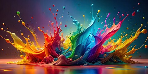Vibrant Color Splash Background: Minimalist Abstract Art Photography