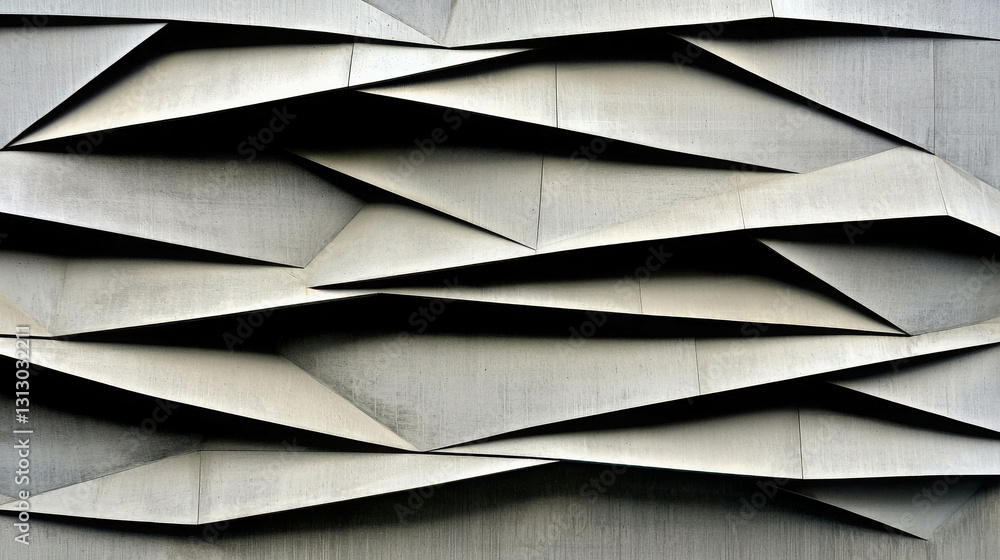 Poster abstract geometric pattern of angled metallic surfaces in contemporary architecture design
