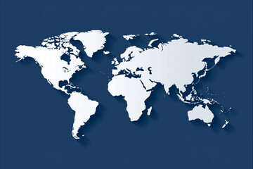 Naklejka premium World map illustration on blue background