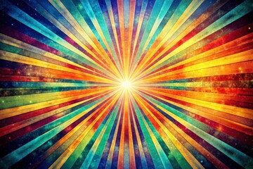 Obraz premium Vintage Colorful Burst Abstract Graphic Design, Retro Psychedelic Art, 70s Style, Colorful Explosion, Abstract Background