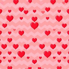 Heart Chevron Pattern Background for Valentine's Day Celebrations