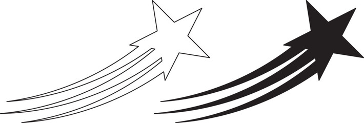 outline silhouette shooting star icon set © Sutana