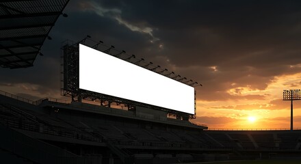 Obraz premium Sports Arena Billboard Blank Mockup Showcase Your Brand or Sponsorship Messages on Billboard 