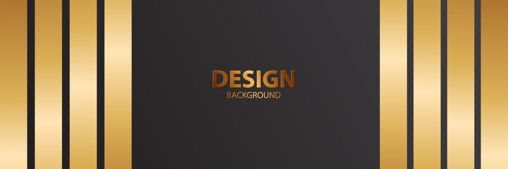Gold stripes dark background design template
