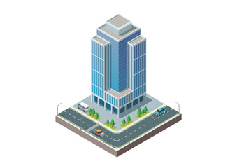 Isometric modern building