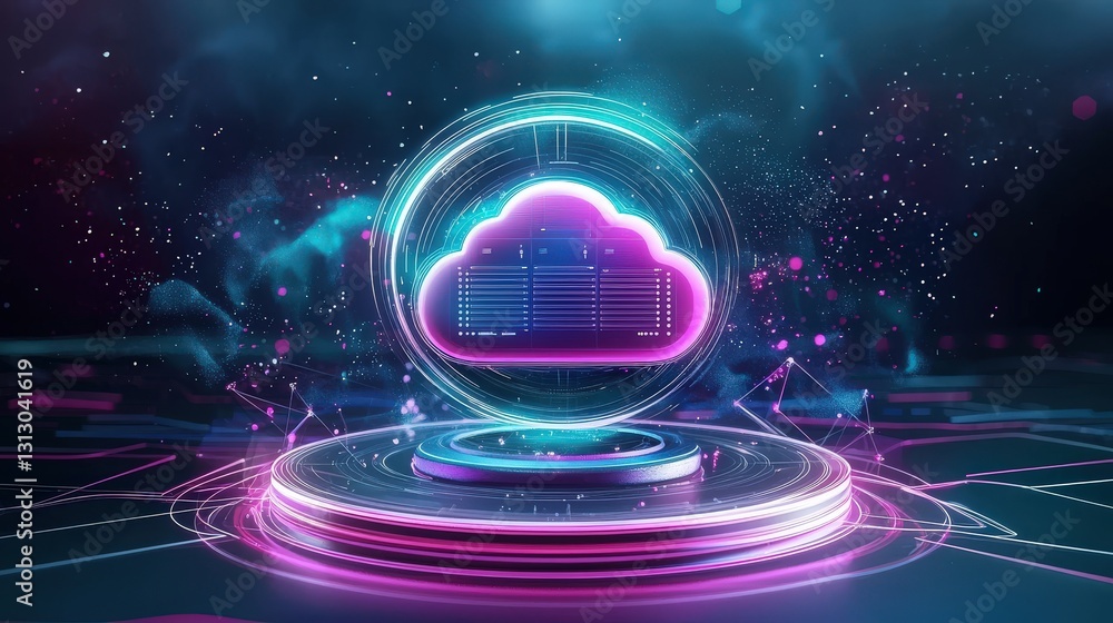 Poster 3d modern storage icon, dynamic and futuristic, representing cloud and physical storage solutions, f