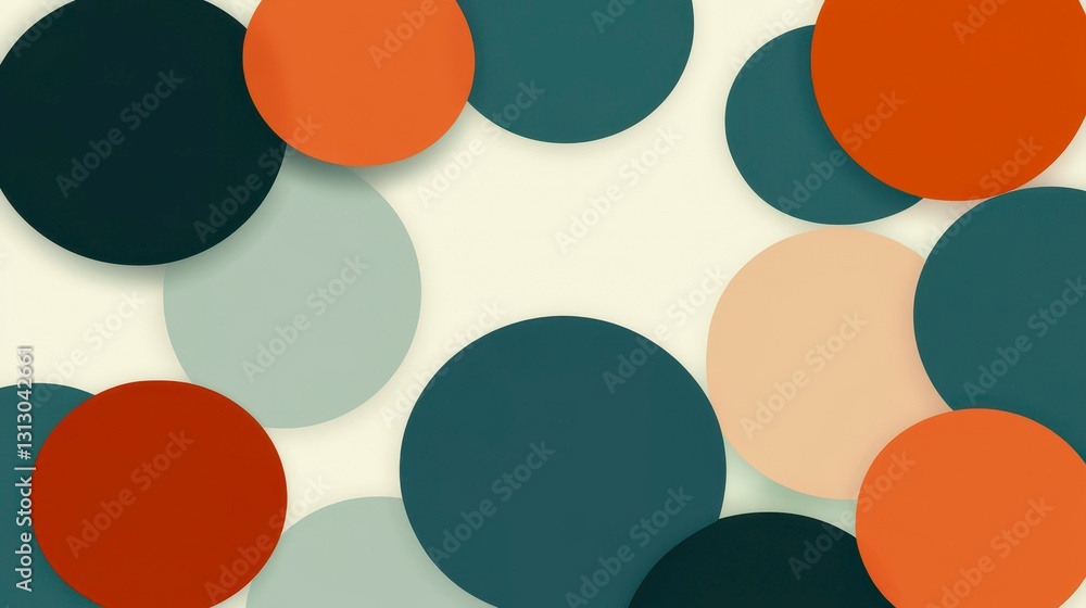 Poster colorful abstract circles on a soft background showcasing a unique blend of shapes and hues for vers