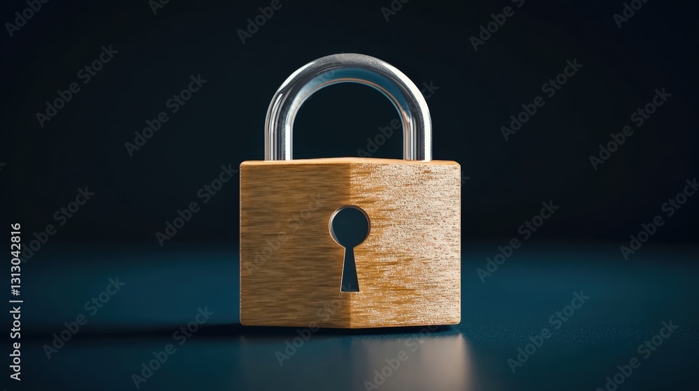 Poster simple yet effective image of a padlock symbolizing security and privacy in the digital age of infor