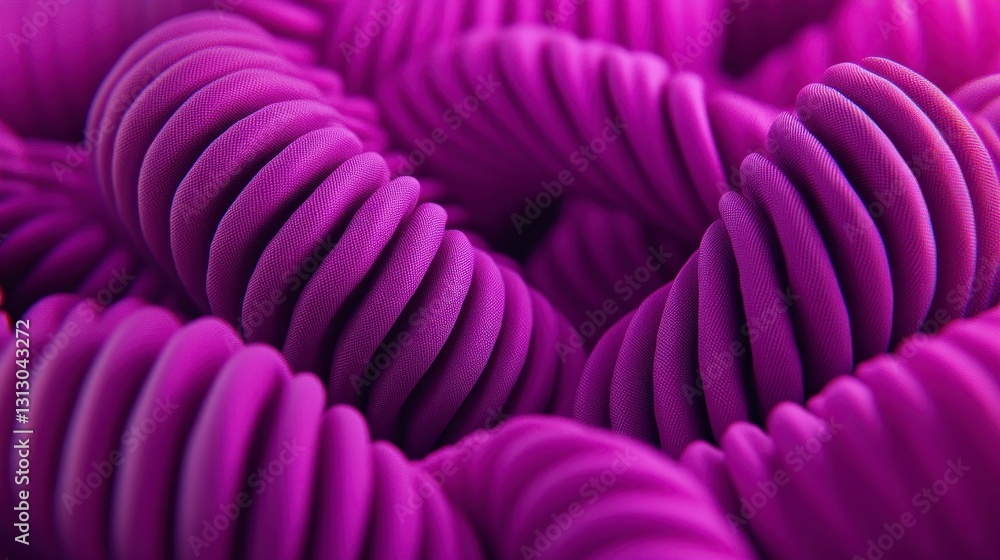 Poster abstract close-up of vibrant purple twisted fabric in a mesmerizing pattern showcasing texture and d