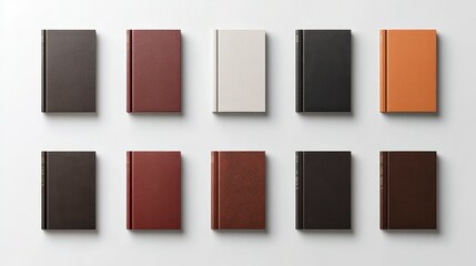 Fototapeta premium A visually appealing arrangement of various hardcover books in different colors showcasing elegance and sophistication