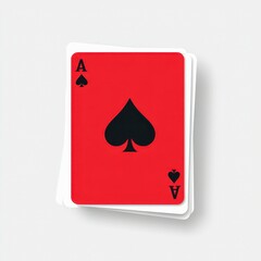 Obraz premium A vibrant red Ace of Spades playing card leaning against a stack of white cards