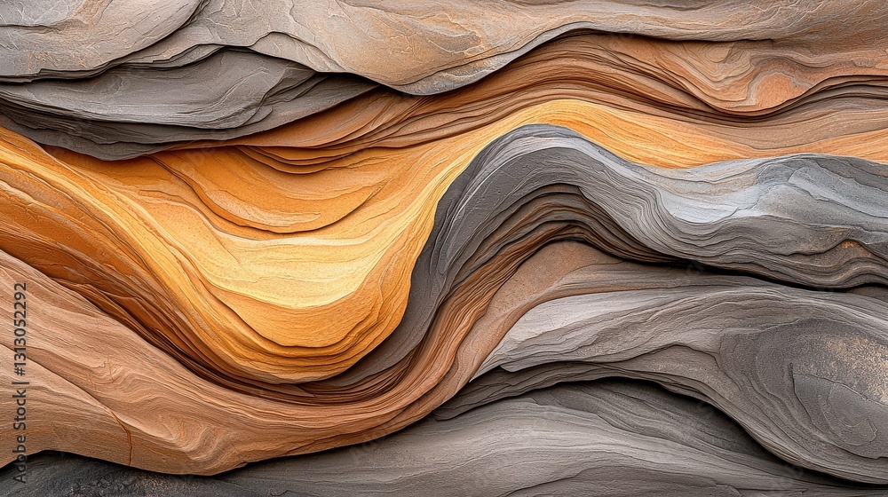 Poster a macro shot of eroded sandstone, revealing intricate textures and subtle color variations, portrayi