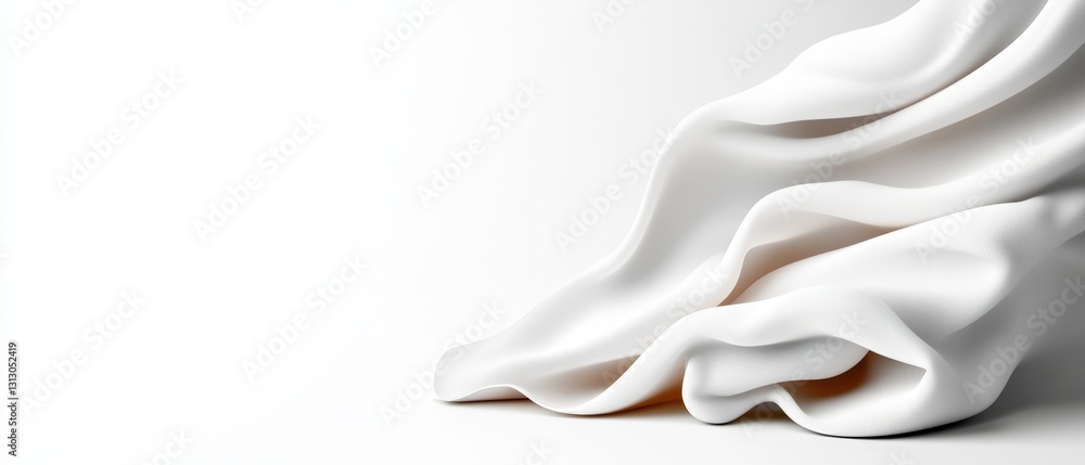 Poster minimalist white object centered on a pure white background creating a clean and modern visual aesth