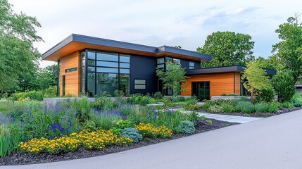 A modern zero-waste home with reble containers, energy-efficient appliances, and an eco-conscious lifestyle.
