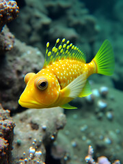 Obraz premium Spotted filefish Pseudomonacanthus macrurus