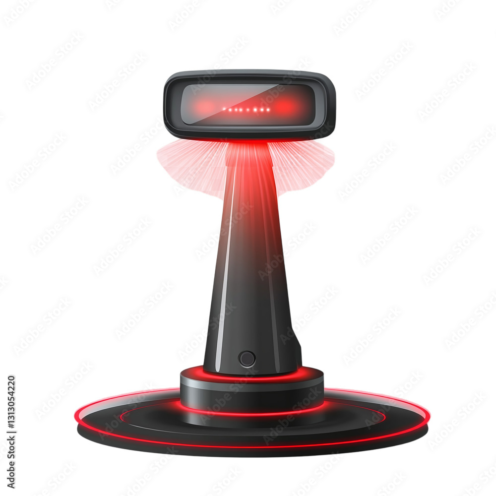 Aufkleber lidar sensor with rapid scanning isolated on transparent background