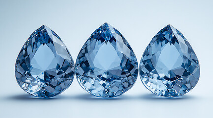Fototapeta premium three teardrop-shaped gemstones,