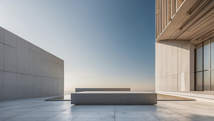  Minimalist rooftop with modern architecture