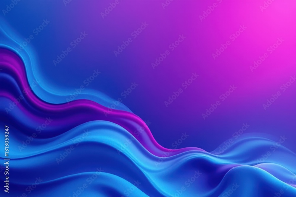 Poster abstract wave patterns in vibrant blue and pink shades: a dynamic fusion of color and flow evoking s