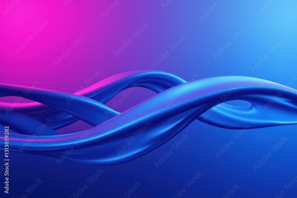 Aufkleber an abstract representation of fluid dynamics: a visually striking blue and pink wave form against a 