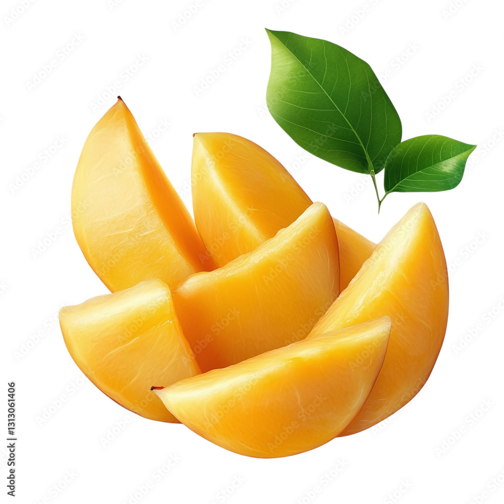 Poster mango splitter with sturdy frame isolated on transparent background