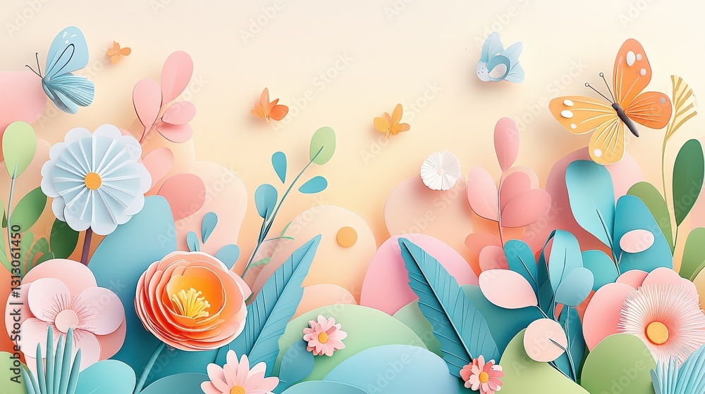 Poster an elegant and minimal alphabet border with soft gradient paper tones and gentle textured details, c