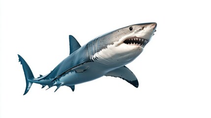 A shark is swimming in the ocean