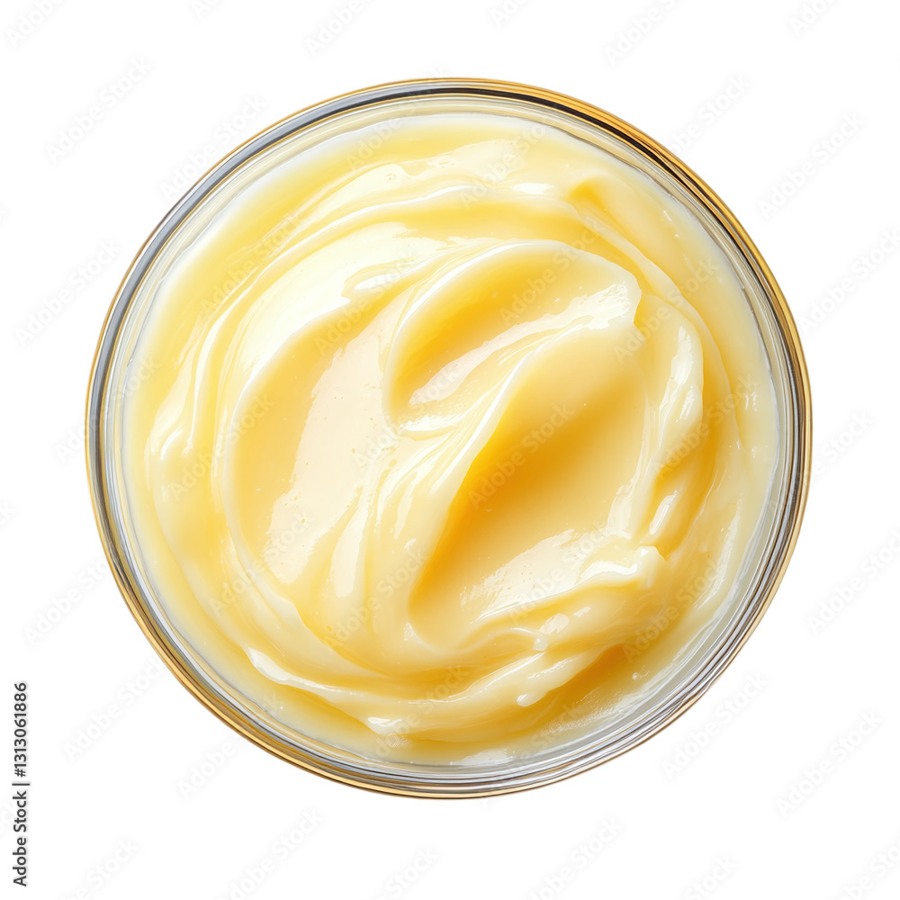 Poster margarine with spreadable consistency isolated on transparent background