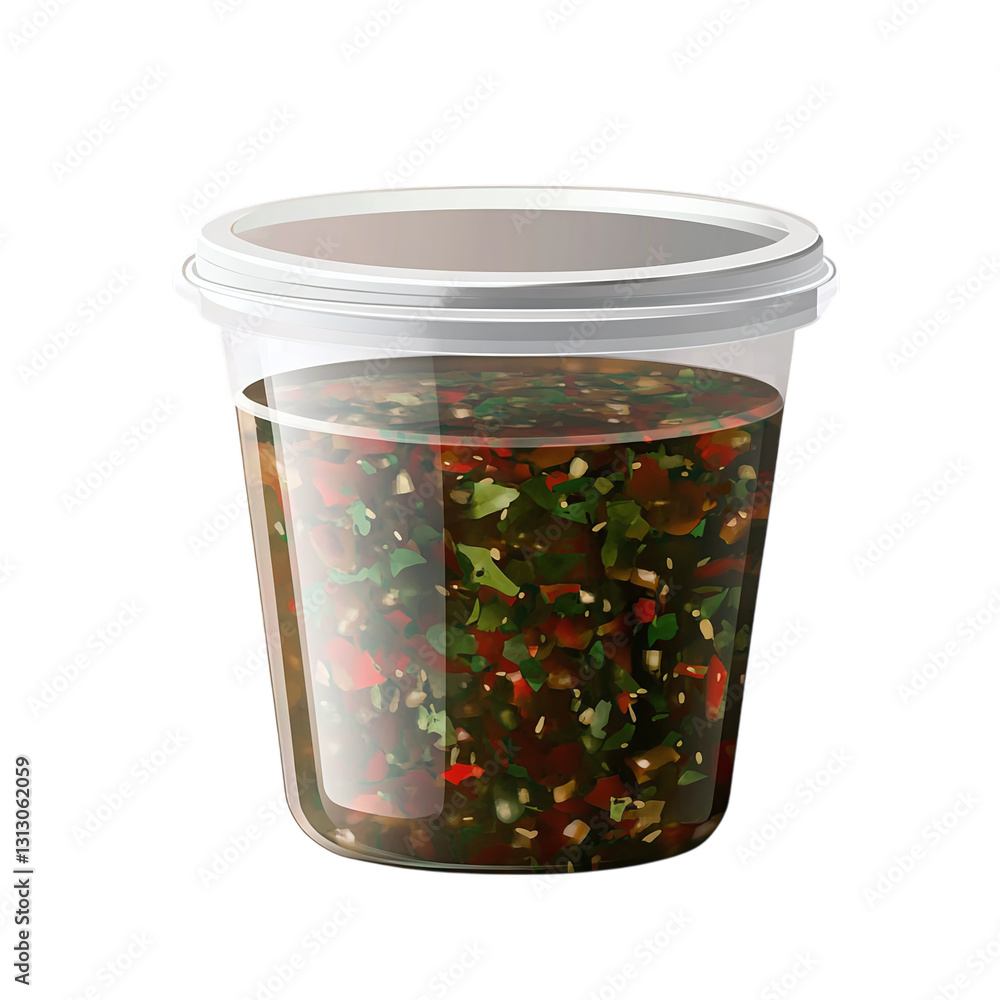 Poster marinade container with secure lid isolated on transparent background