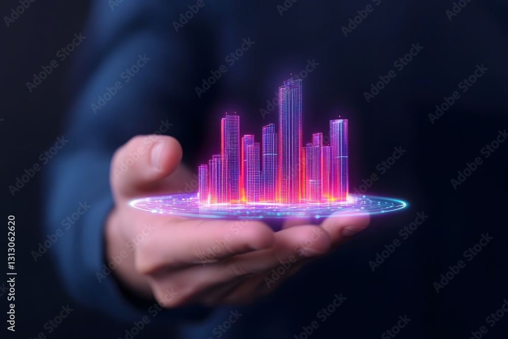 Aufkleber futuristic business intelligence dashboard with sleek holographic interface and intuitive data visua