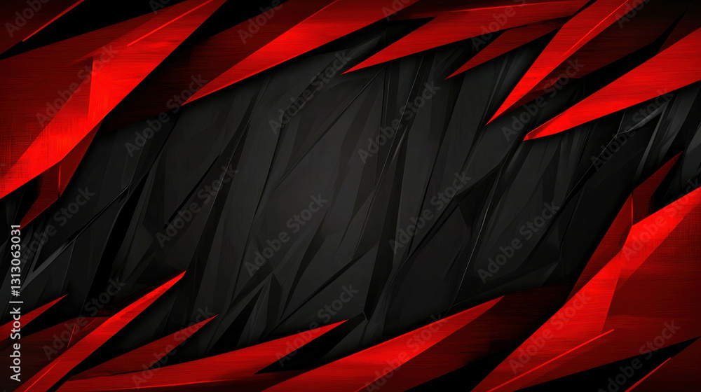 Poster abstract grunge background with sharp red and black textures for modern design projects