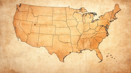 Vintage map of the United States of America. USA map on old paper texture. © Sariyono